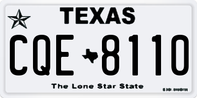 TX license plate CQE8110