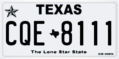 TX license plate CQE8111