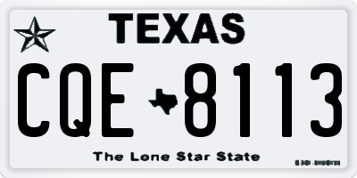 TX license plate CQE8113