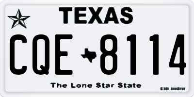 TX license plate CQE8114