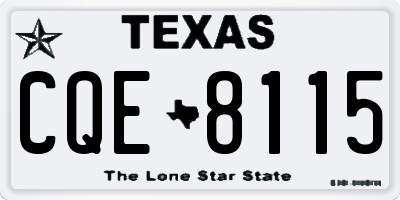 TX license plate CQE8115