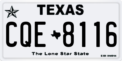 TX license plate CQE8116