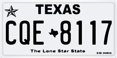 TX license plate CQE8117