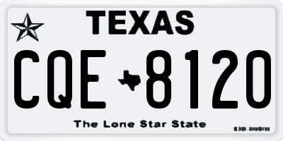 TX license plate CQE8120