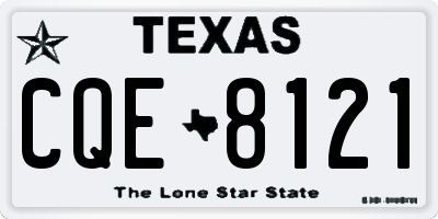 TX license plate CQE8121