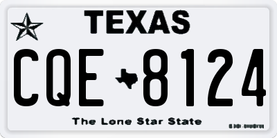 TX license plate CQE8124