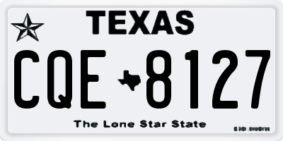 TX license plate CQE8127
