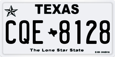 TX license plate CQE8128