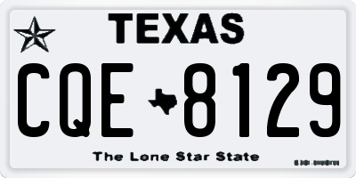 TX license plate CQE8129