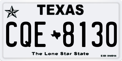 TX license plate CQE8130