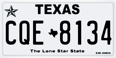 TX license plate CQE8134