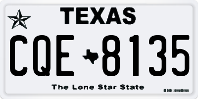 TX license plate CQE8135