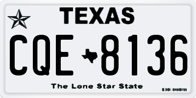 TX license plate CQE8136