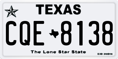 TX license plate CQE8138