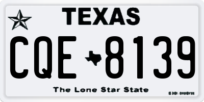 TX license plate CQE8139