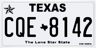TX license plate CQE8142