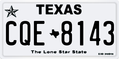 TX license plate CQE8143