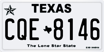 TX license plate CQE8146