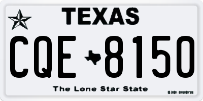 TX license plate CQE8150