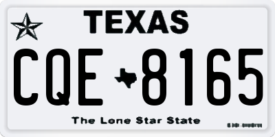 TX license plate CQE8165