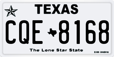 TX license plate CQE8168