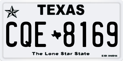TX license plate CQE8169