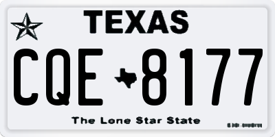 TX license plate CQE8177