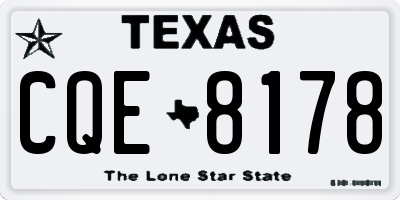 TX license plate CQE8178
