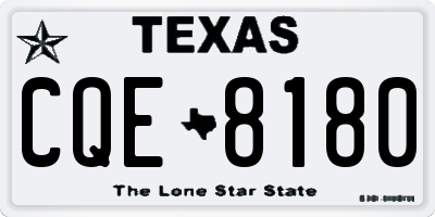 TX license plate CQE8180