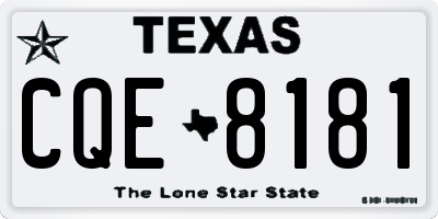 TX license plate CQE8181