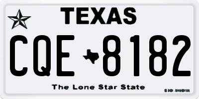 TX license plate CQE8182