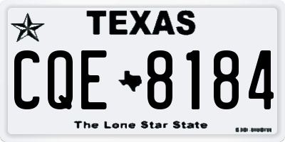 TX license plate CQE8184