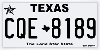 TX license plate CQE8189