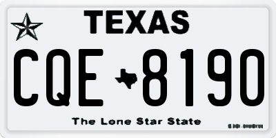 TX license plate CQE8190