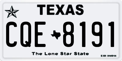 TX license plate CQE8191