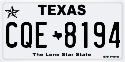 TX license plate CQE8194