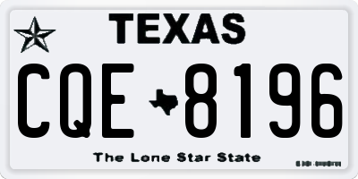 TX license plate CQE8196