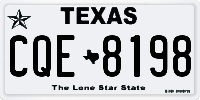 TX license plate CQE8198