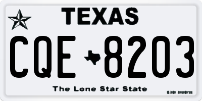 TX license plate CQE8203