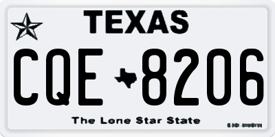TX license plate CQE8206