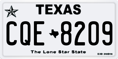 TX license plate CQE8209
