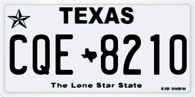 TX license plate CQE8210