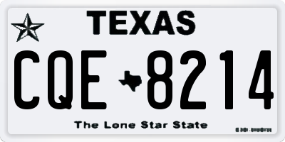 TX license plate CQE8214
