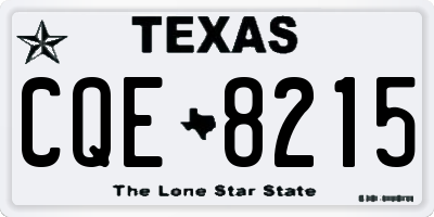 TX license plate CQE8215