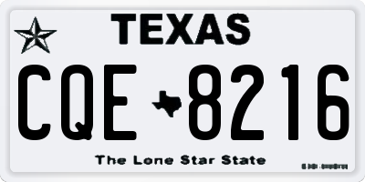 TX license plate CQE8216