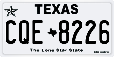 TX license plate CQE8226