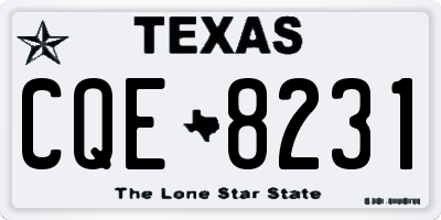 TX license plate CQE8231