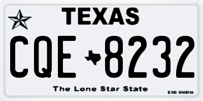 TX license plate CQE8232