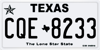 TX license plate CQE8233