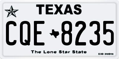 TX license plate CQE8235